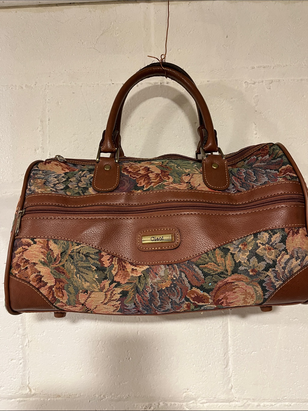 Vintage Ciao Floral Tapestry Bag
